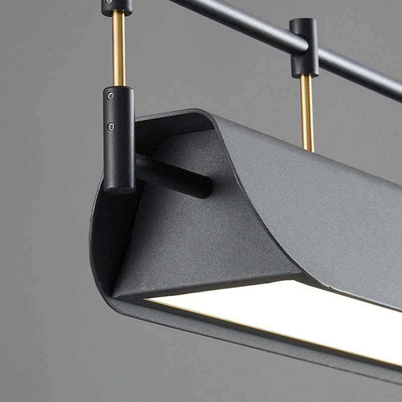Industrial Style Iron Hanging Lamp Rectangle Shape Island Light Fixture for Dining Table