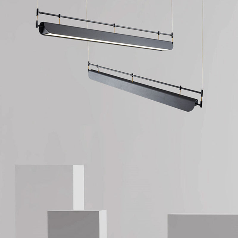 Industrial Style Iron Hanging Lamp Rectangle Shape Island Light Fixture for Dining Table