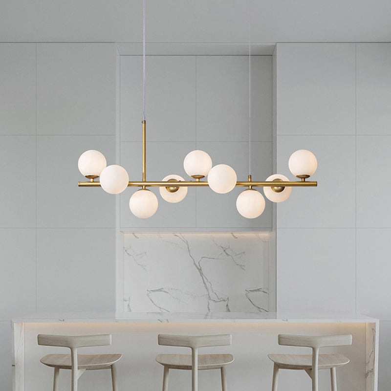 Nordic Glass Island Lighting Fixture Creative Pendant Light for Dining Room