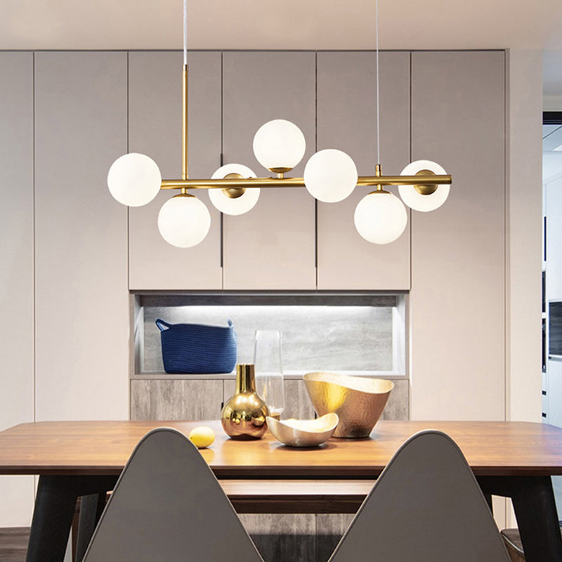 Nordic Glass Island Lighting Fixture Creative Pendant Light for Dining Room