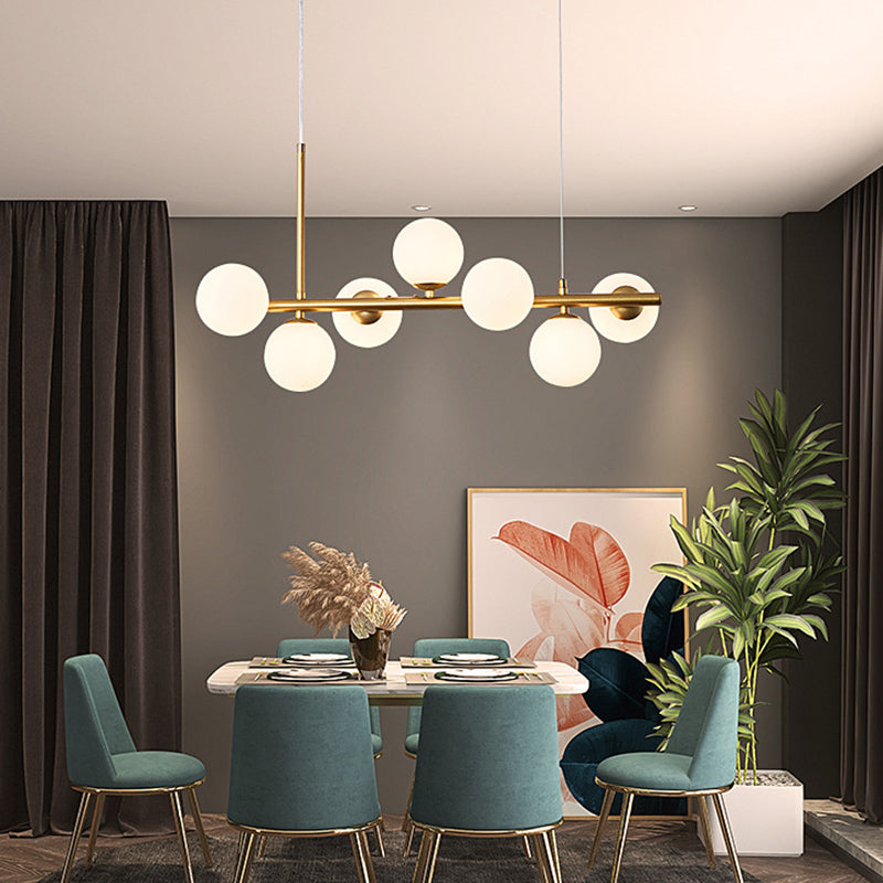Nordic Glass Island Lighting Fixture Creative Pendant Light for Dining Room