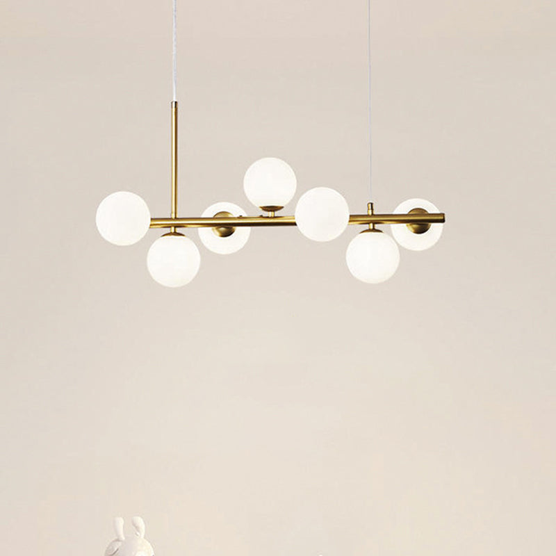 Nordic Glass Island Lighting Fixture Creative Pendant Light for Dining Room