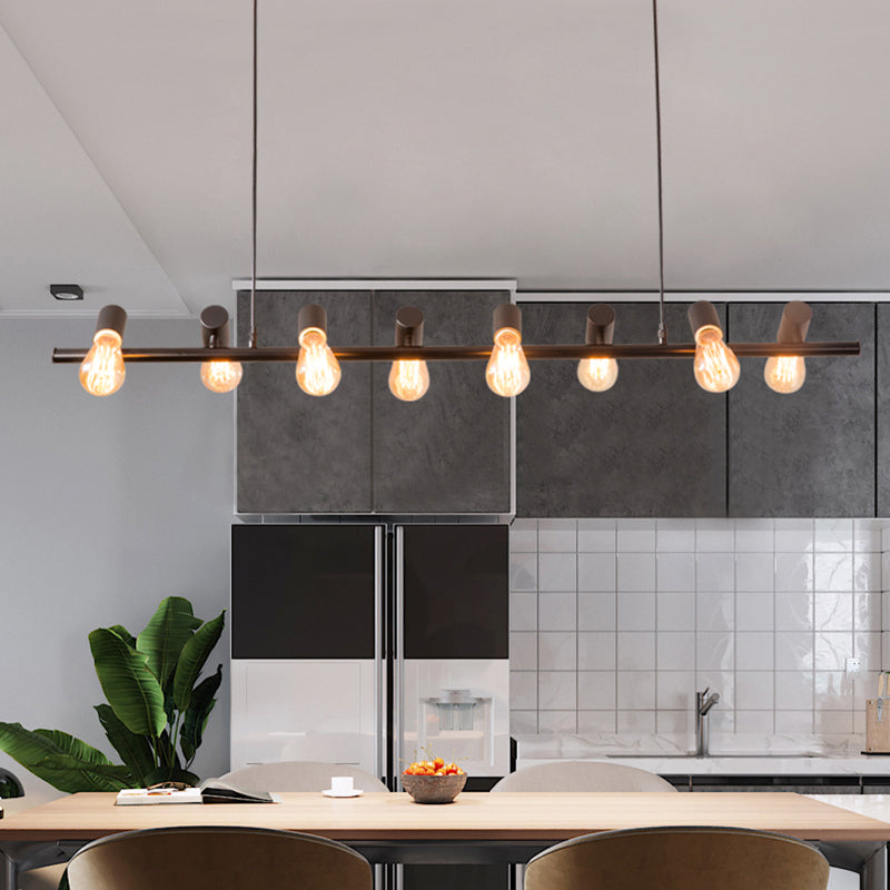 Industrial Style Iron Hanging Lamp Black Island Light Fixture for Dining Table