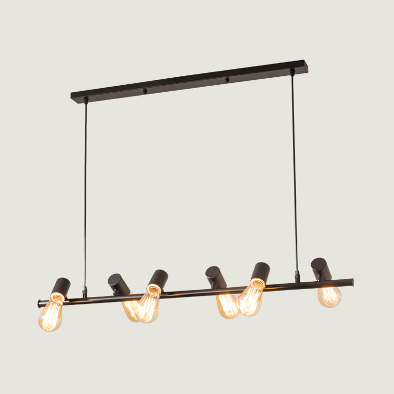 Industrial Style Iron Hanging Lamp Black Island Light Fixture for Dining Table
