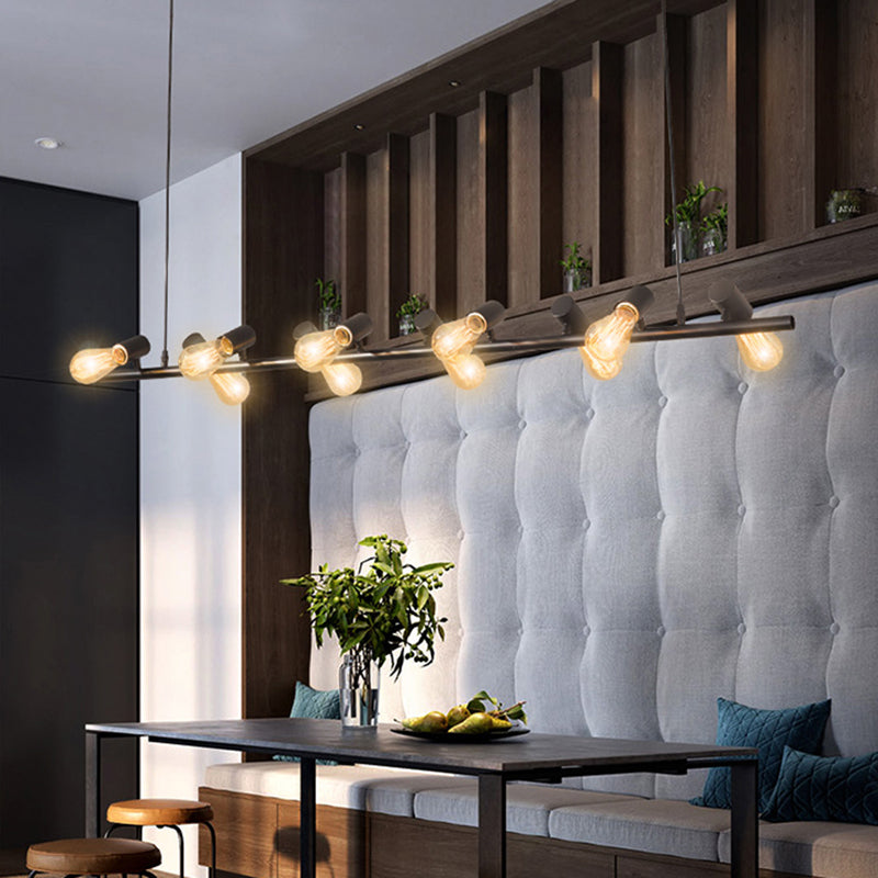 Industrial Style Iron Hanging Lamp Black Island Light Fixture for Dining Table