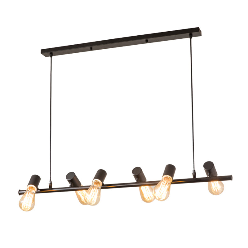 Industrial Style Iron Hanging Lamp Black Island Light Fixture for Dining Table