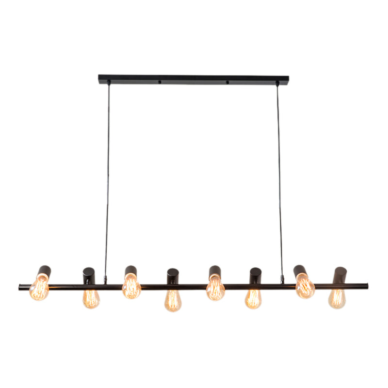 Industrial Style Iron Hanging Lamp Black Island Light Fixture for Dining Table