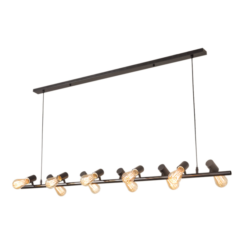 Industrial Style Iron Hanging Lamp Black Island Light Fixture for Dining Table