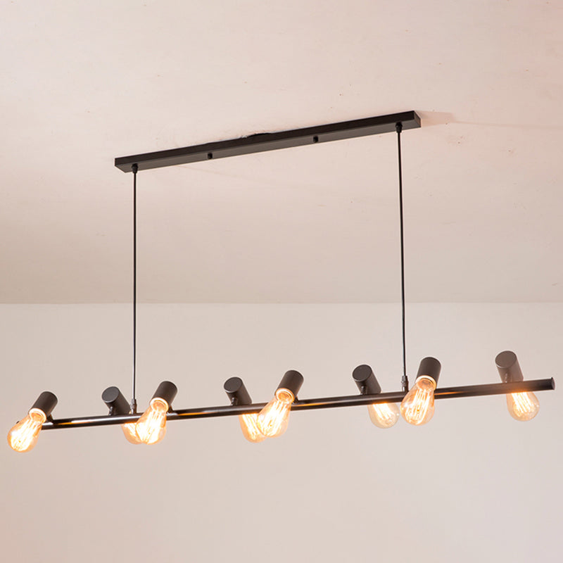 Industrial Style Iron Hanging Lamp Black Island Light Fixture for Dining Table