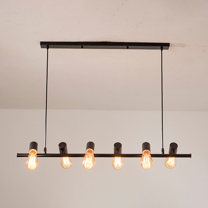 Industrial Style Iron Hanging Lamp Black Island Light Fixture for Dining Table
