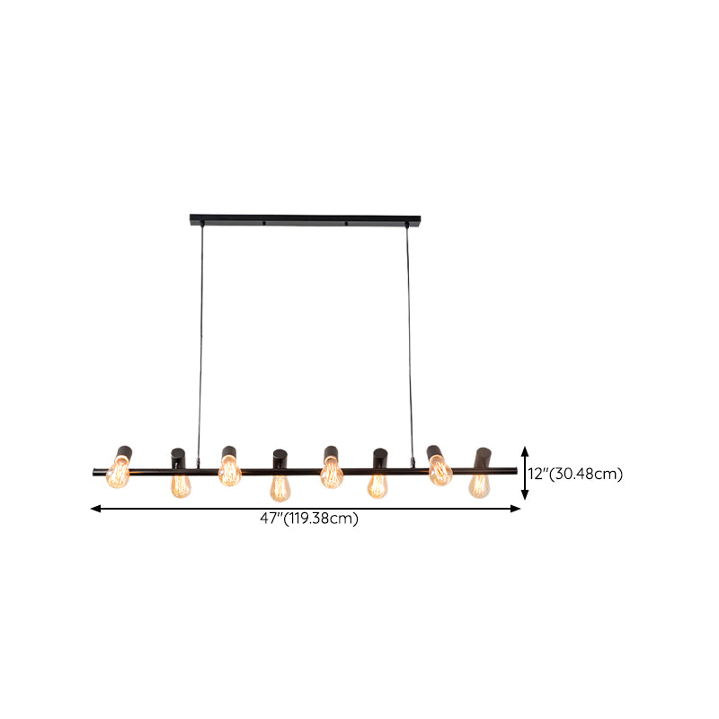 Industrial Style Iron Hanging Lamp Black Island Light Fixture for Dining Table