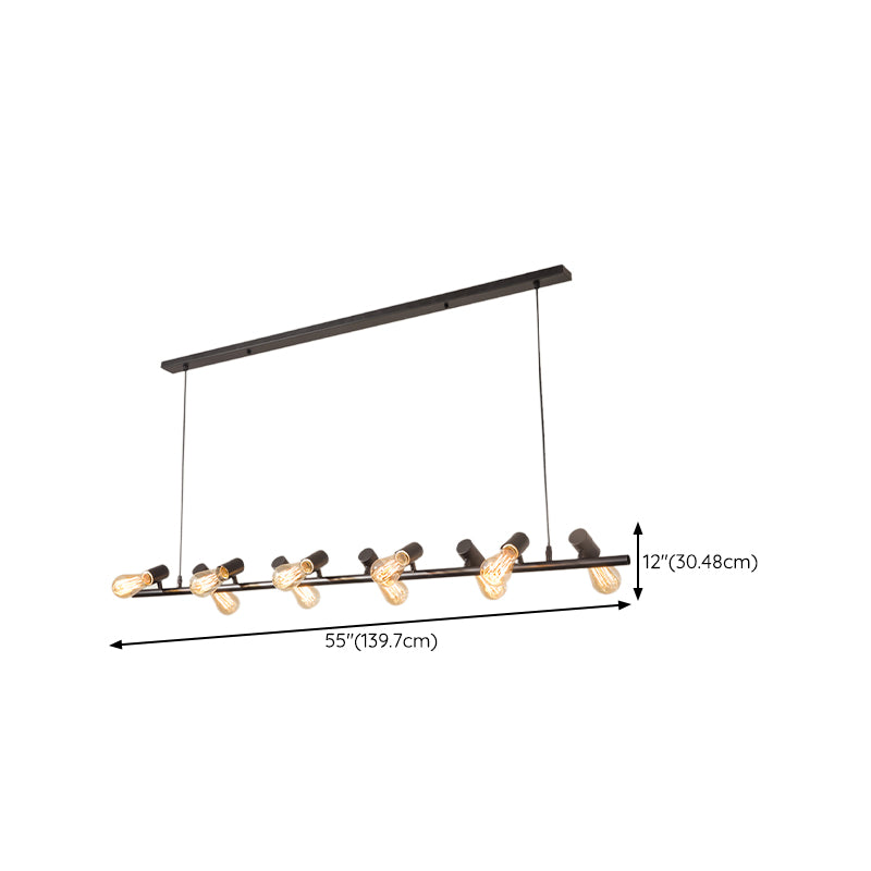Industrial Style Iron Hanging Lamp Black Island Light Fixture for Dining Table
