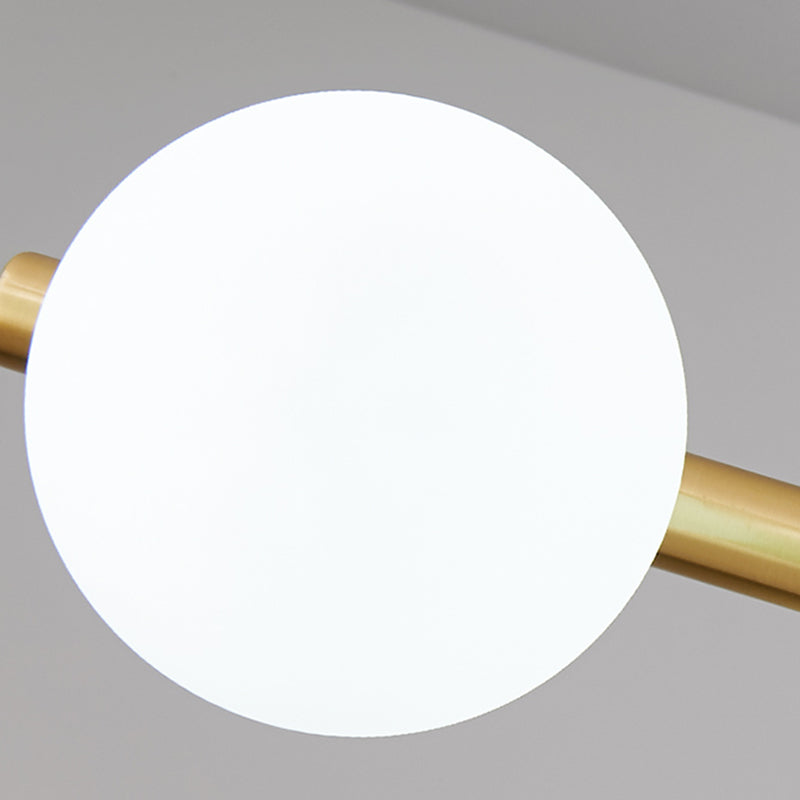 Nordic Style Copper Hanging Lamp Ball Shape Shade Island Light Fixture for Bedroom
