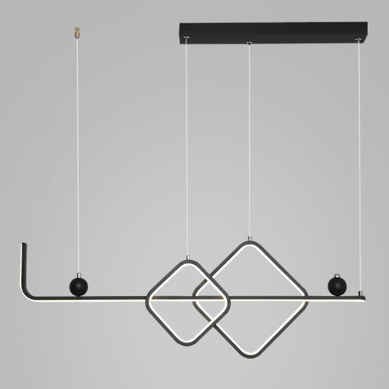 Metal Linear Island Pendant Modern Multiple-Light Island Lighting