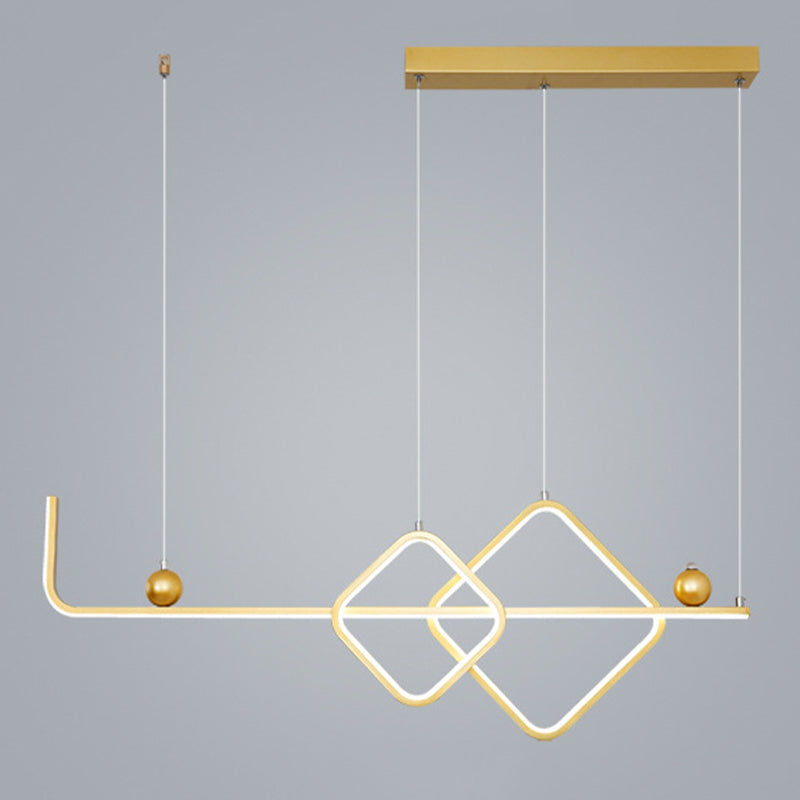 Metal Linear Island Pendant Modern Multiple-Light Island Lighting