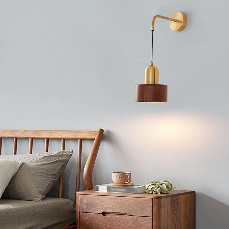 Nordic Wall Light Fixture Minimalist Wooden Wall Light Sconce for Bedroom