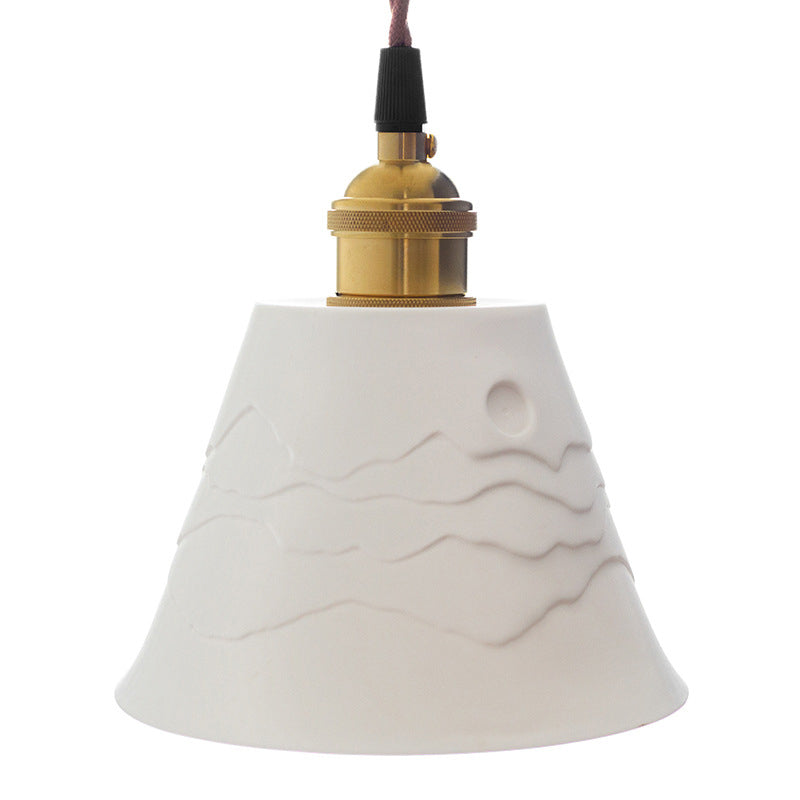 Modern Metal Wall Sconce Cone Shape Wall Lamps with Ceramic Shade