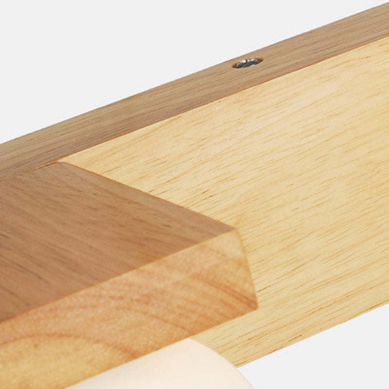 Beige 2/3-Light Contemporary Vanity Light LED Wooden Bath Bar for Bathroom