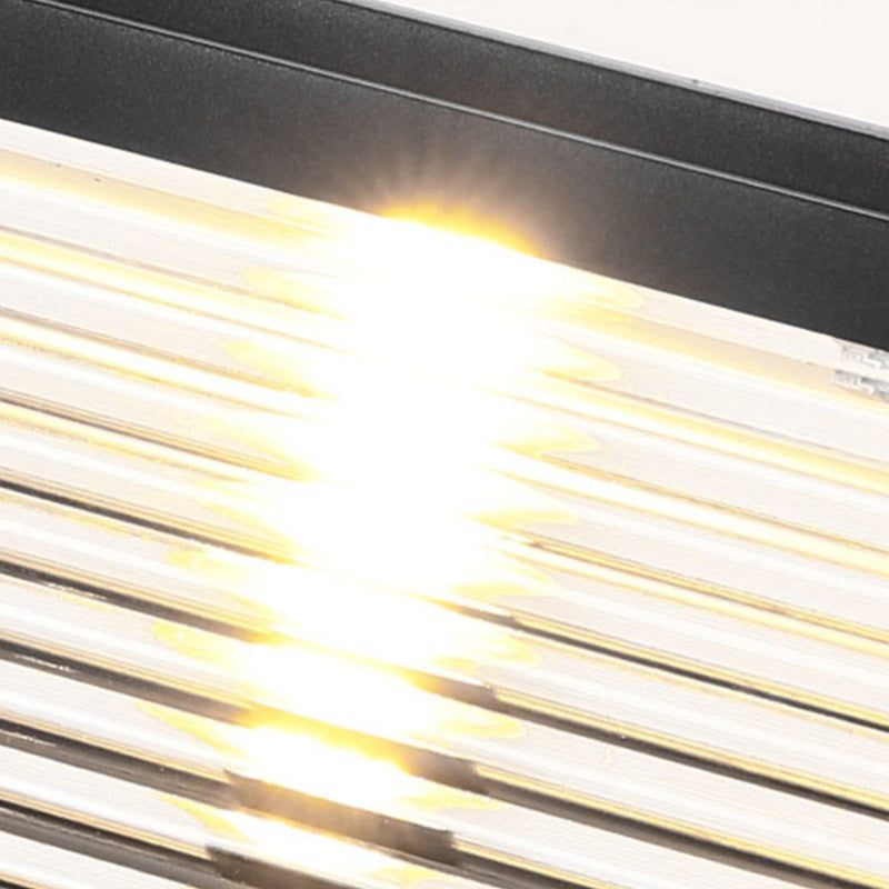 Metal Cone Shape Outdoor Lights Modern Style 1 Light Solar Pillar Lamp in Black