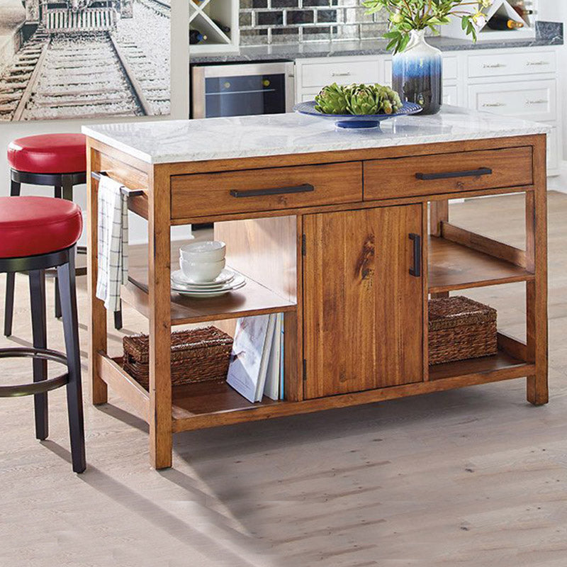 Modern Kitchen Island Table with Storage Cabinet Home Dining Kitchen Island