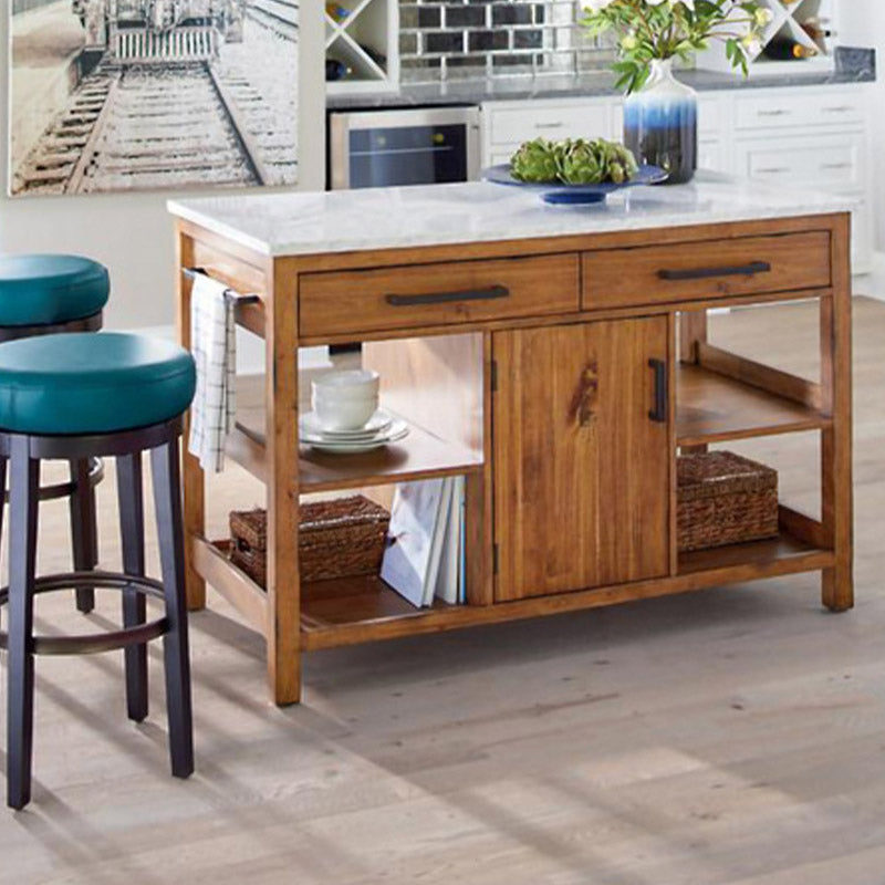 Modern Kitchen Island Table with Storage Cabinet Home Dining Kitchen Island