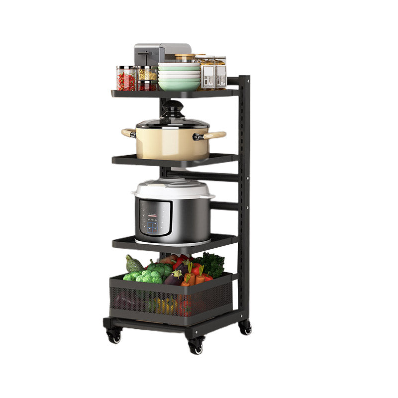 Metal Open Shelves Prep Table Dining Room Rolling Kitchen Trolley