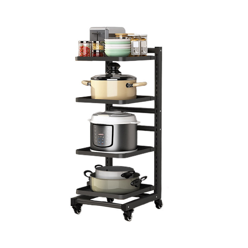 Metal Open Shelves Prep Table Dining Room Rolling Kitchen Trolley
