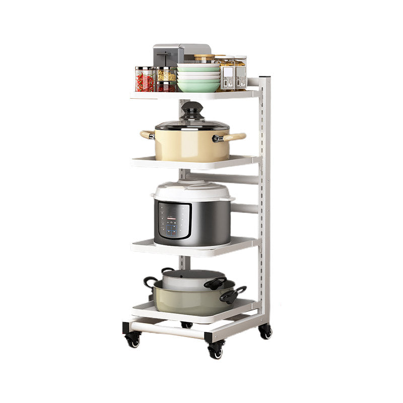 Metal Open Shelves Prep Table Dining Room Rolling Kitchen Trolley