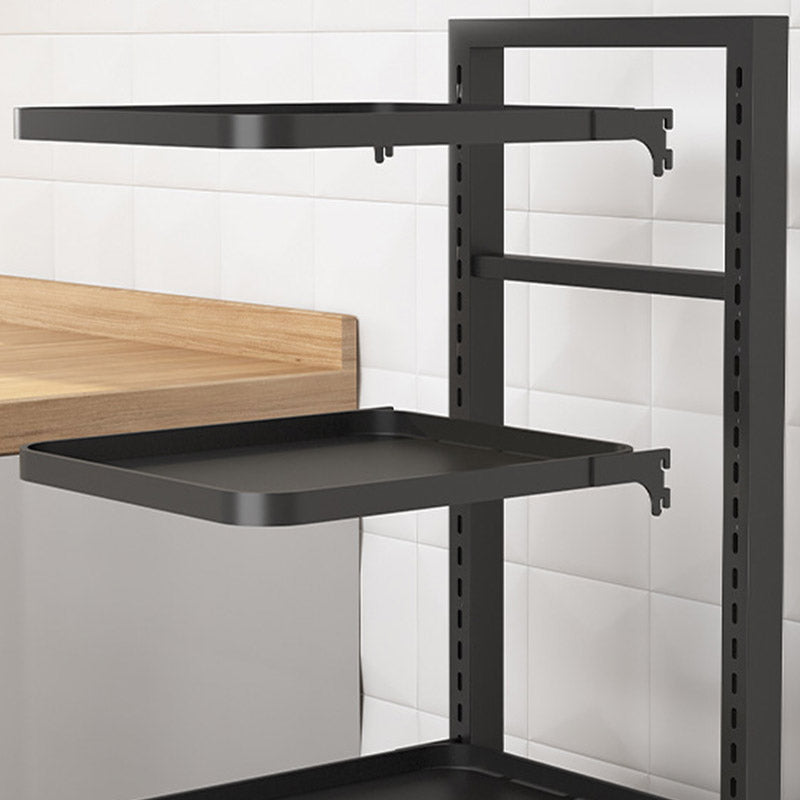 Metal Open Shelves Prep Table Dining Room Rolling Kitchen Trolley