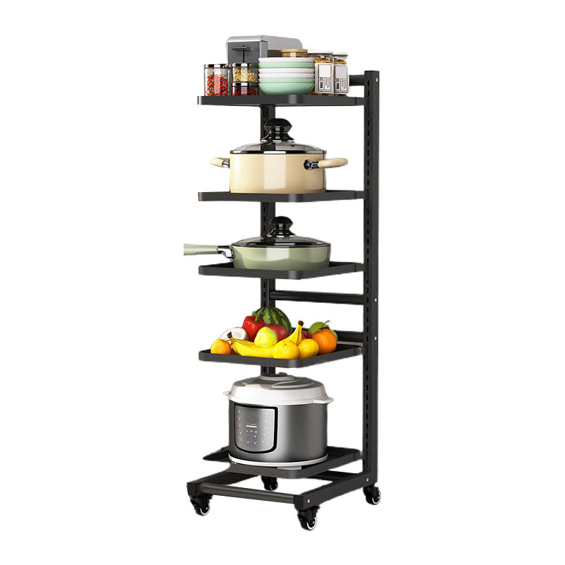 Metal Open Shelves Prep Table Dining Room Rolling Kitchen Trolley