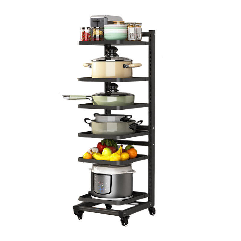 Metal Open Shelves Prep Table Dining Room Rolling Kitchen Trolley