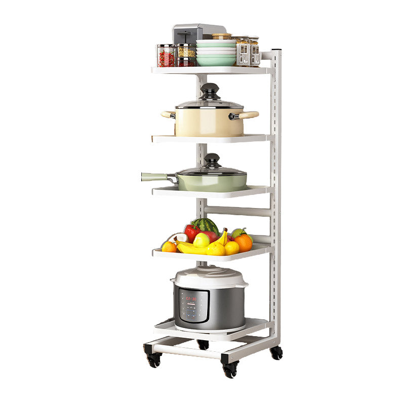 Metal Open Shelves Prep Table Dining Room Rolling Kitchen Trolley