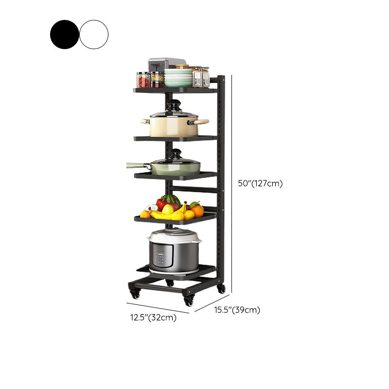 Metal Open Shelves Prep Table Dining Room Rolling Kitchen Trolley