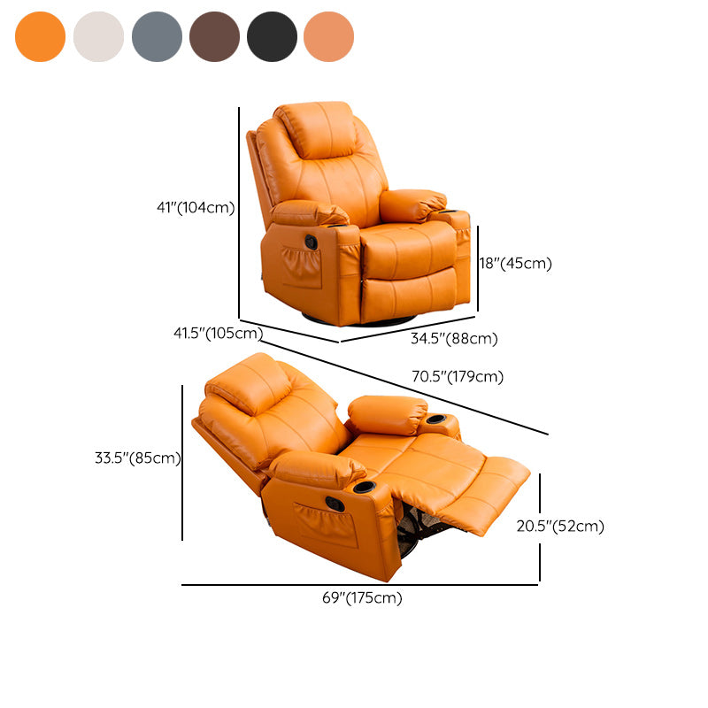 Solid Color Recliner Chair Massage Swivel Rocker Standard Recliner