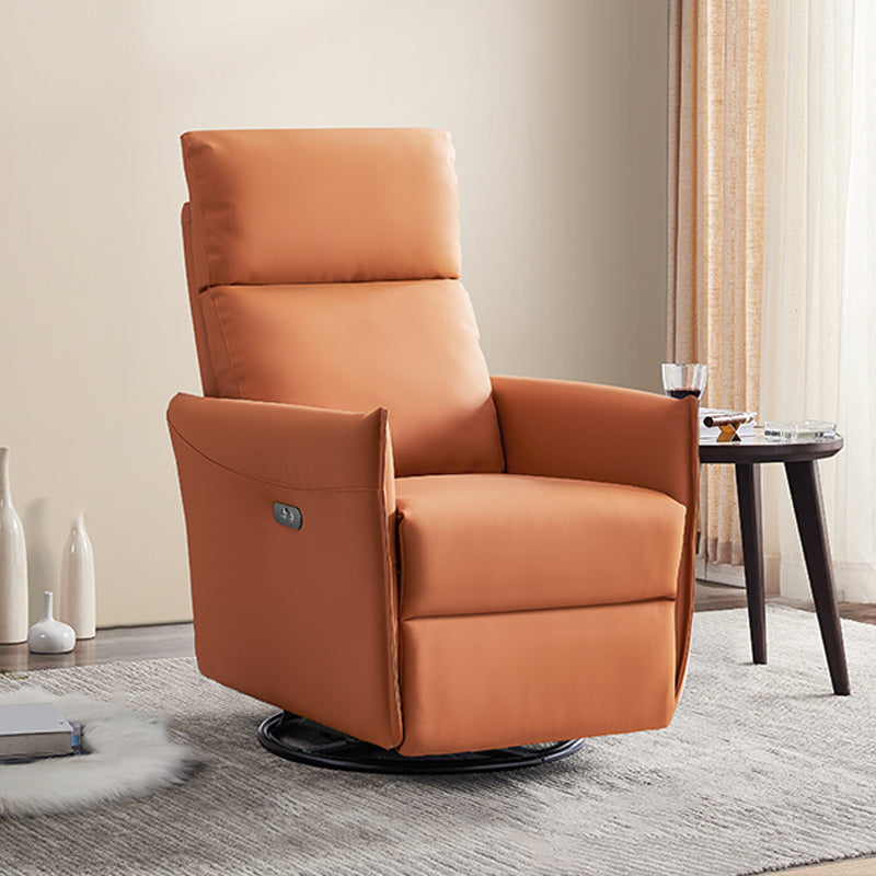 Electric Power Leather Recliner Chair Modern Swivel Base Standard Recliner with Footrests