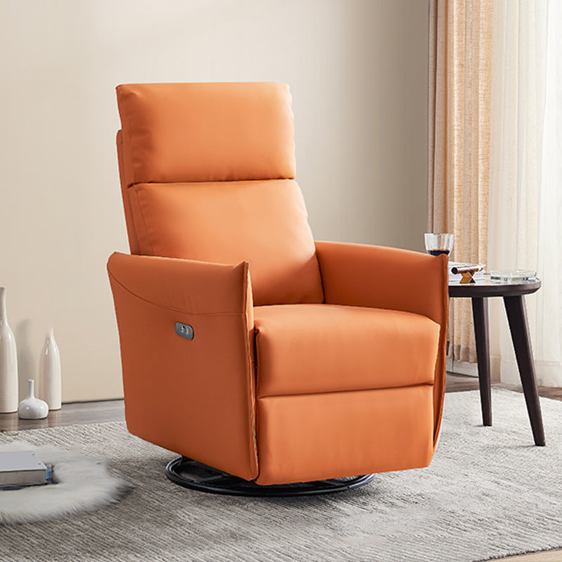 Electric Power Leather Recliner Chair Modern Swivel Base Standard Recliner with Footrests