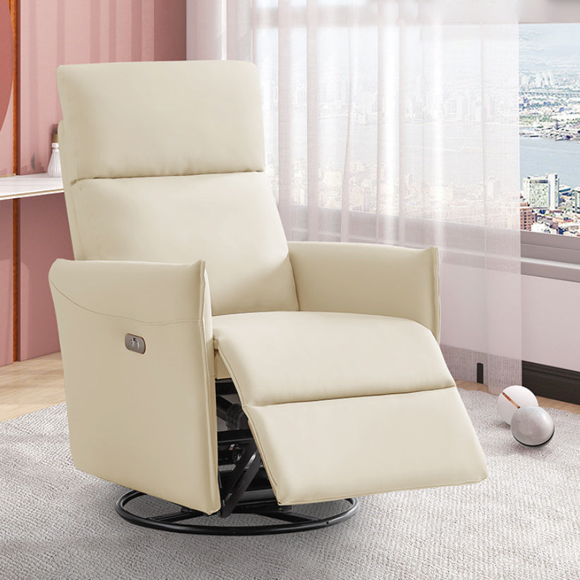 Electric Power Leather Recliner Chair Modern Swivel Base Standard Recliner with Footrests