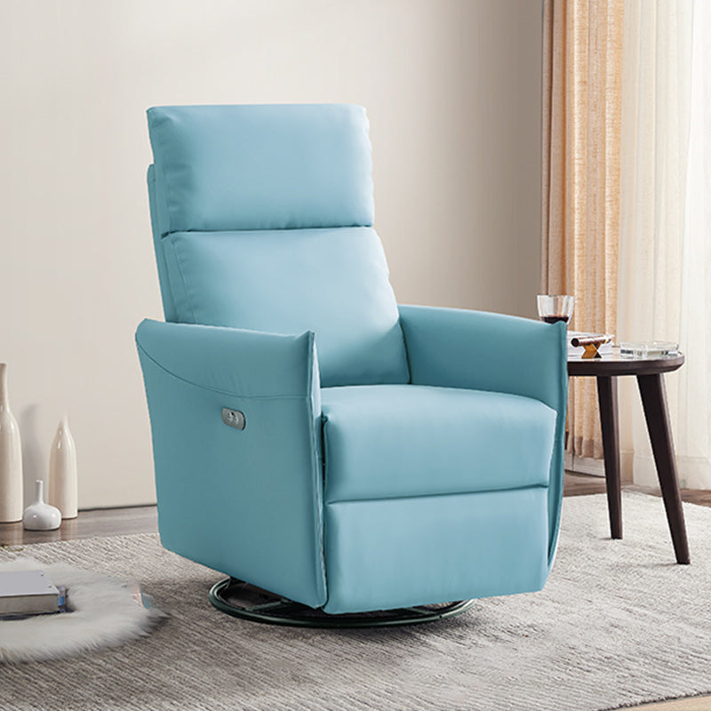 Electric Power Leather Recliner Chair Modern Swivel Base Standard Recliner with Footrests