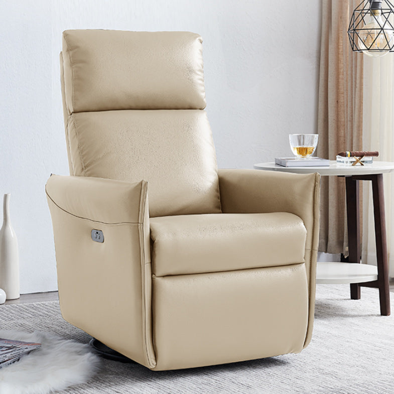 Electric Power Leather Recliner Chair Modern Swivel Base Standard Recliner with Footrests