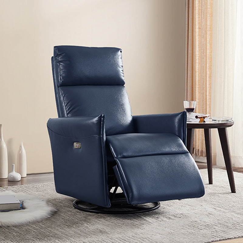 Electric Power Leather Recliner Chair Modern Swivel Base Standard Recliner with Footrests