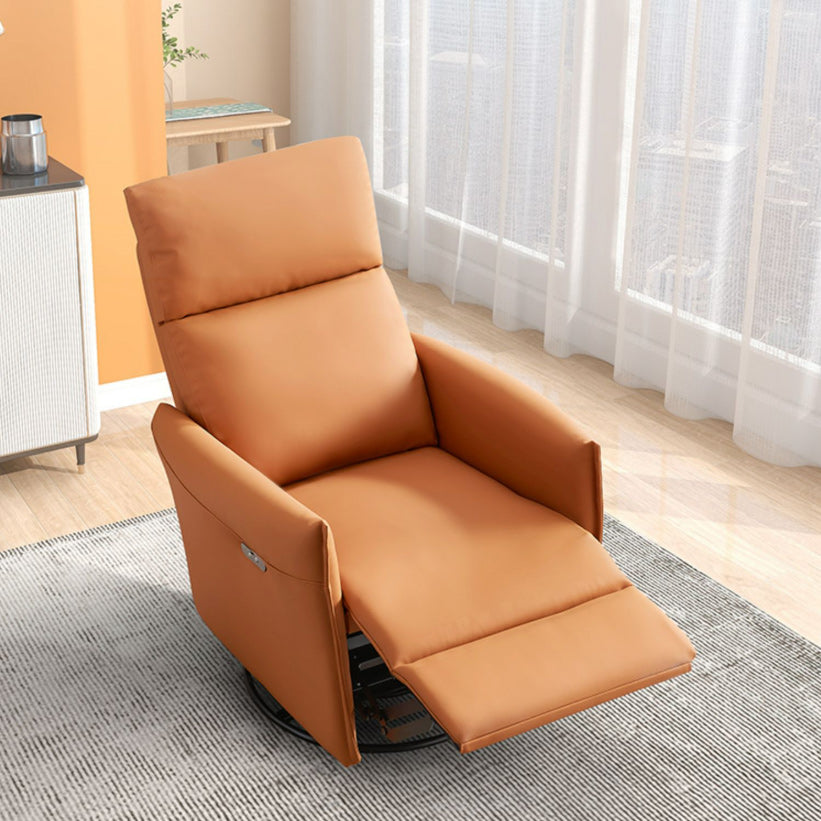 Electric Power Leather Recliner Chair Modern Swivel Base Standard Recliner with Footrests