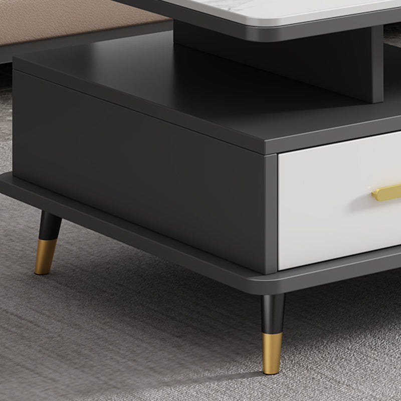 Slate Coffee Table Rectangle Glam Cocktail Table with 4 Legs