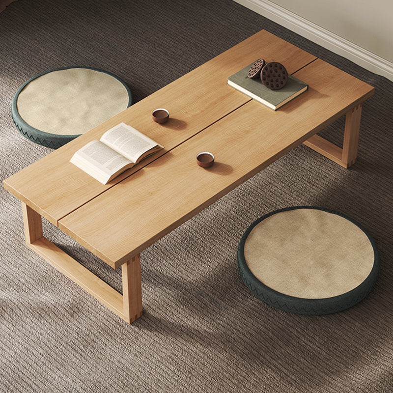Sled Natural Coffee Table Set Rectangle Solid Wood Coffee Table