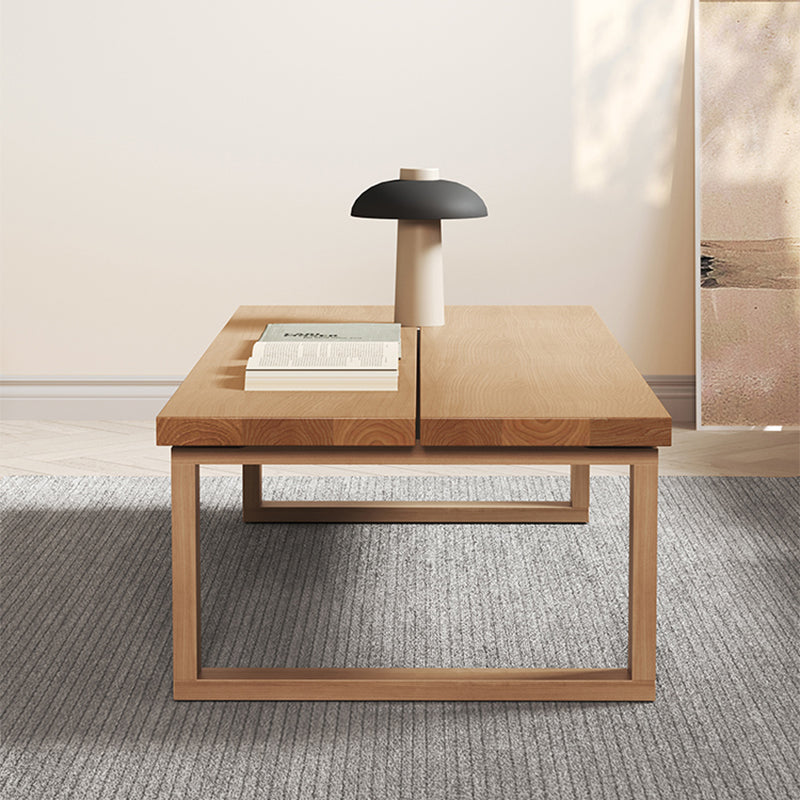 Sled Natural Coffee Table Set Rectangle Solid Wood Coffee Table