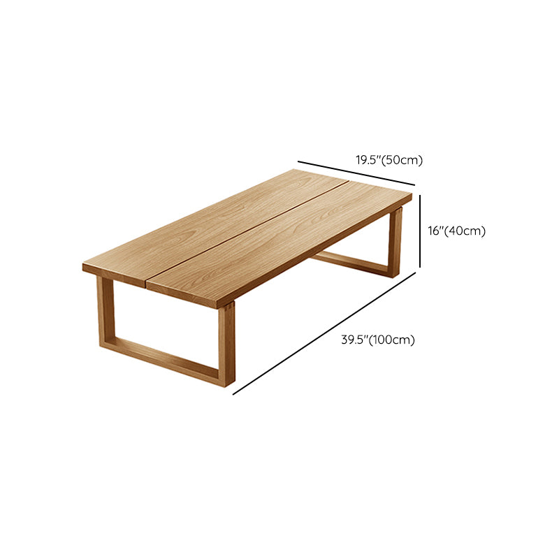 Sled Natural Coffee Table Set Rectangle Solid Wood Coffee Table