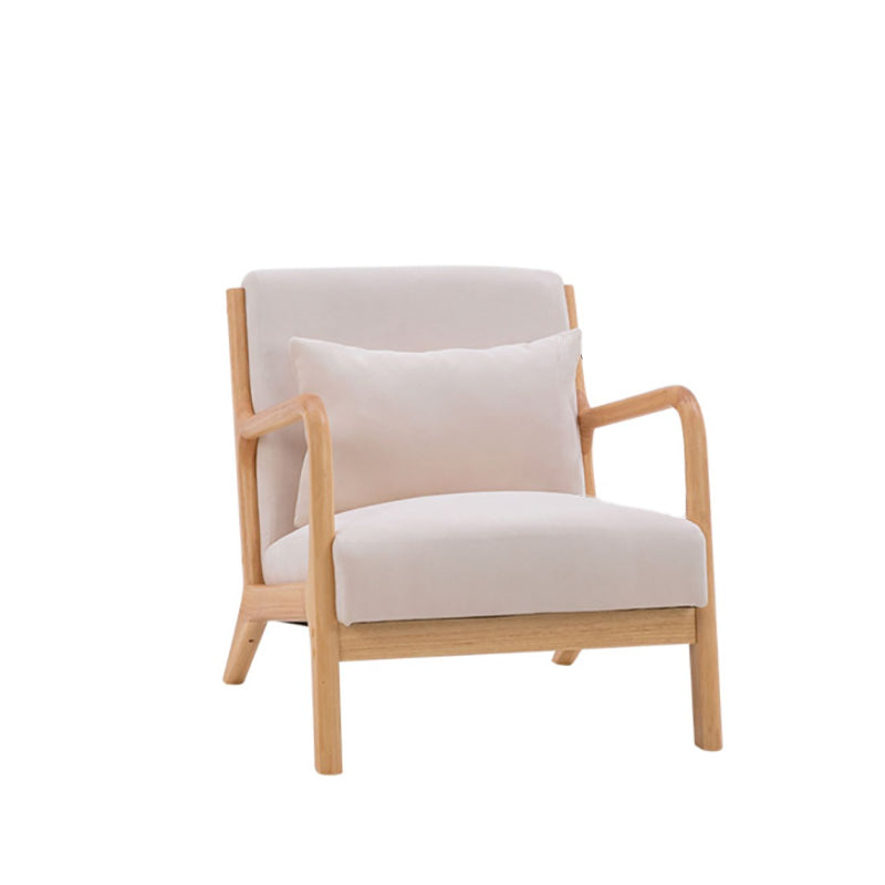 Nordic Solid Wood Sofa 3-Seater Square Arm Sofa with Single Cushion Seat