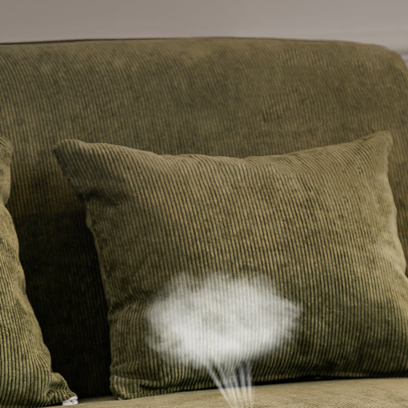 3-Seater Solid Wood Sofa Scandinavian Single Cushion Seat with Pillows