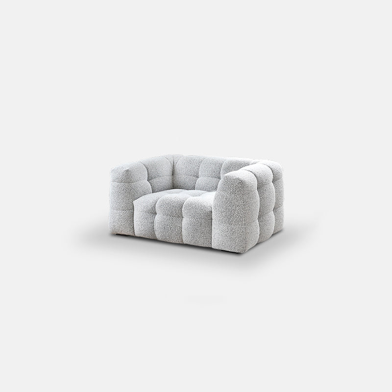 Beige and Gray Standard Seating Tuxedo Arm Sofa Biscuit Back for Apartment