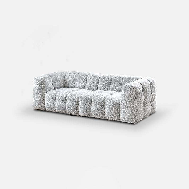 Beige and Gray Standard Seating Tuxedo Arm Sofa Biscuit Back for Apartment