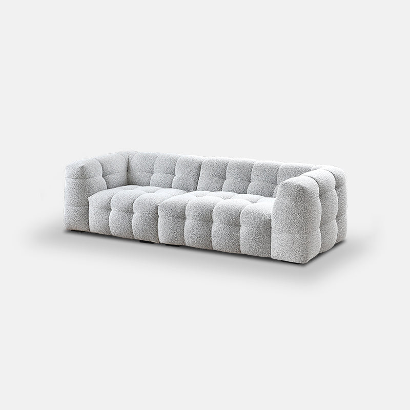 Beige and Gray Standard Seating Tuxedo Arm Sofa Biscuit Back for Apartment